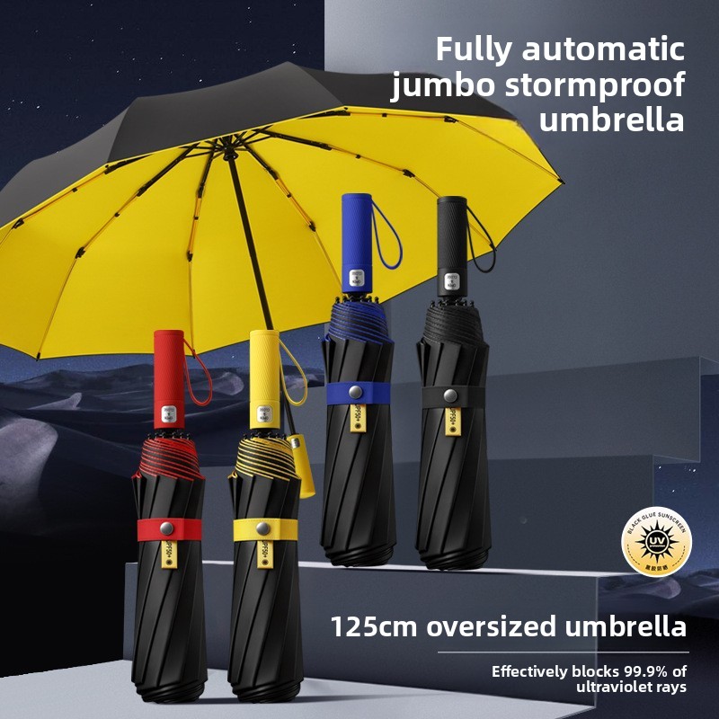 Parasol Umbrella Large - 125CM Drievoudig opvouwbare dubbele laag dubbele
