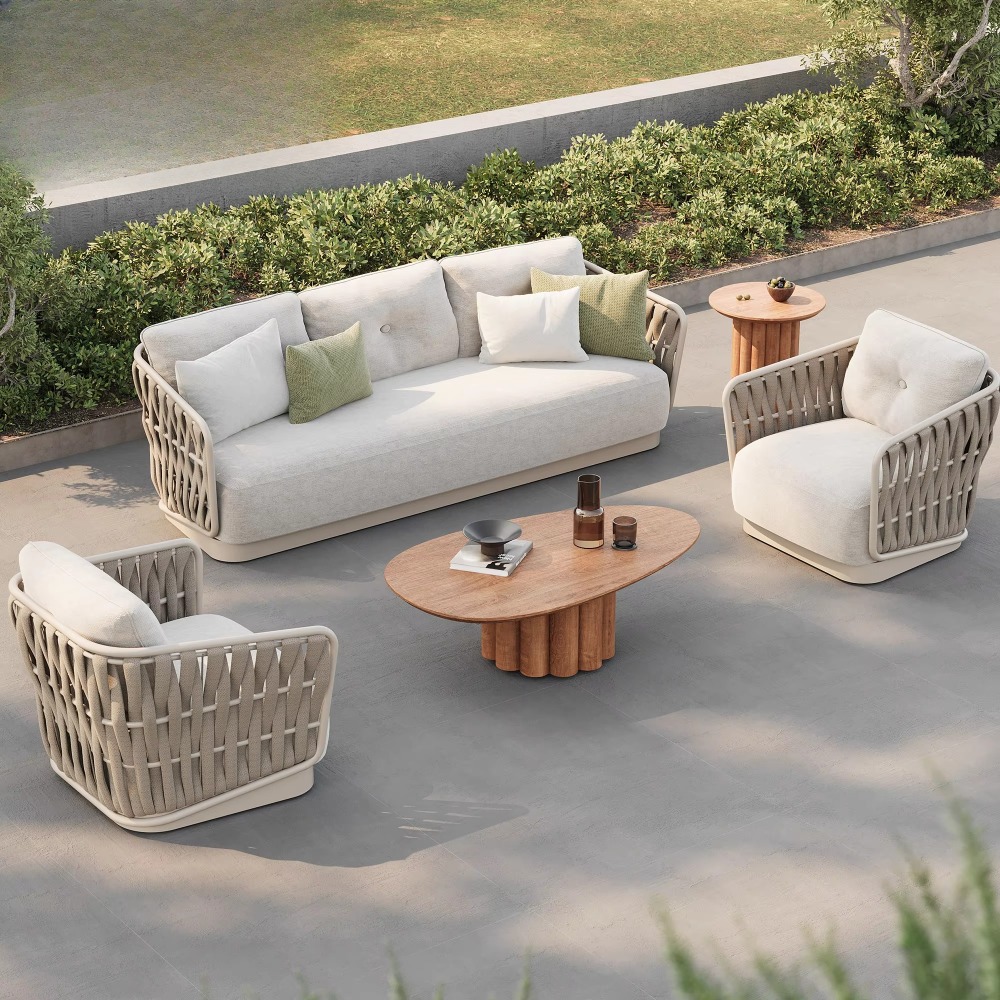 Outdoor Furniture Green - Tuincomfort Sofa Metalen Set Luxe Gevlochten