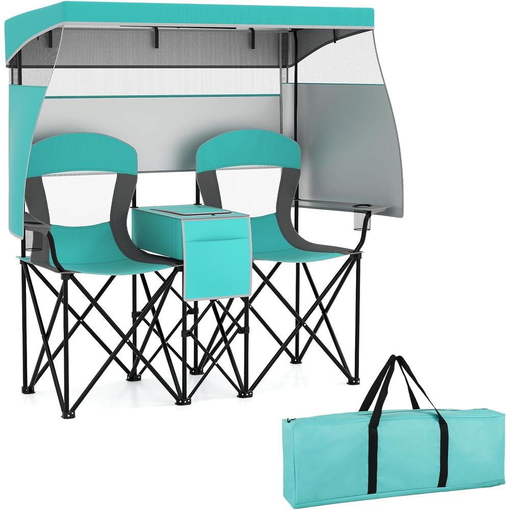 Outdoor Furniture Loveseat - Campingstoel met opvouwbare strandstoel voor 2