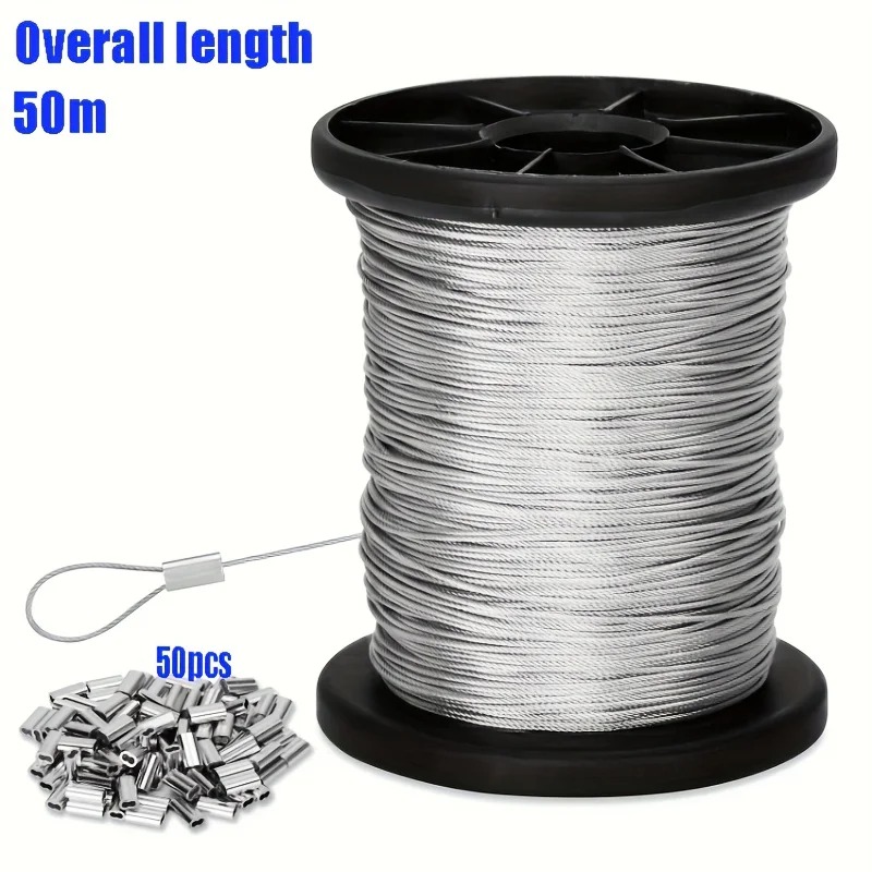 Outdoor Furniture Rope - 50m zware kwaliteit 304 roestvrijstalen staalkabel