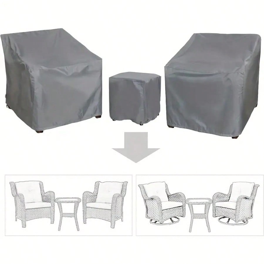 Outdoor Furniture Year Round - 3-delige set robuuste waterdichte buitenmeubelhoesjes -