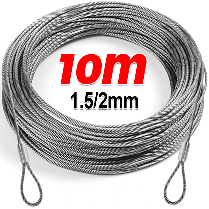 Outdoor Furniture Rope - 10/2M Roestvrij Staaldraad Touwen Outdoor Luifel