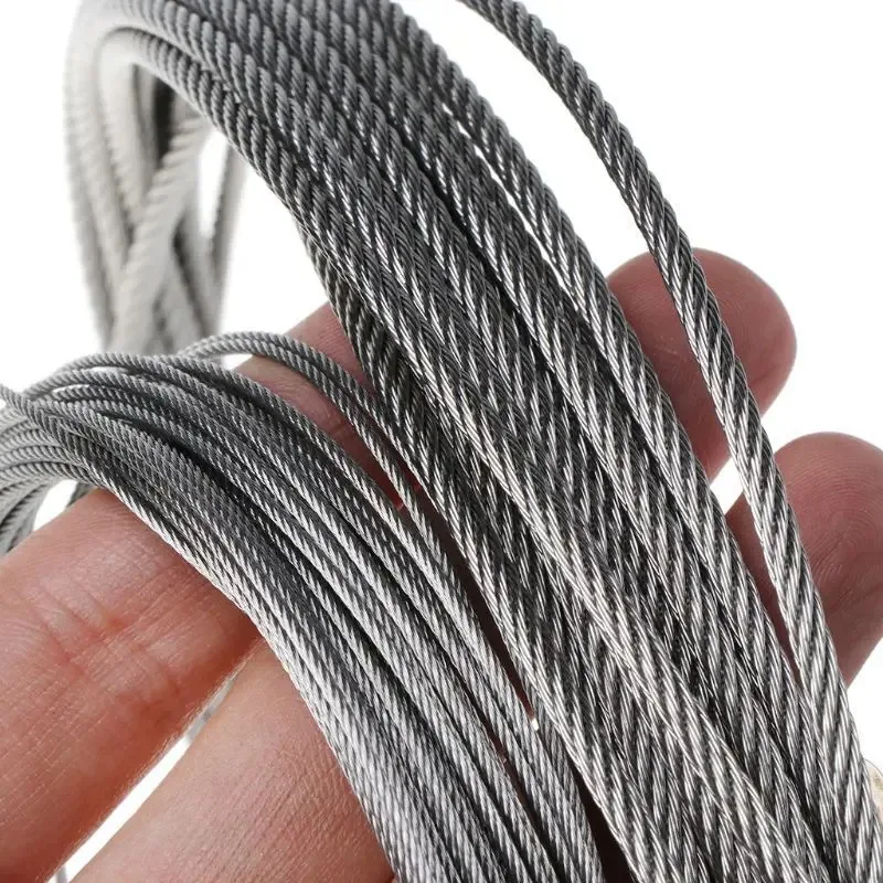 Outdoor Furniture Rope - 1Roll 5/10M Roestvrij Staaldraad Zachte Vissen