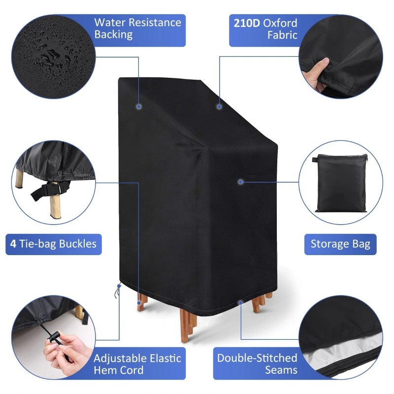 1/2/PCS Gestapelde Stoel Stofh - Outdoor Furniture Covers recensie en prijs