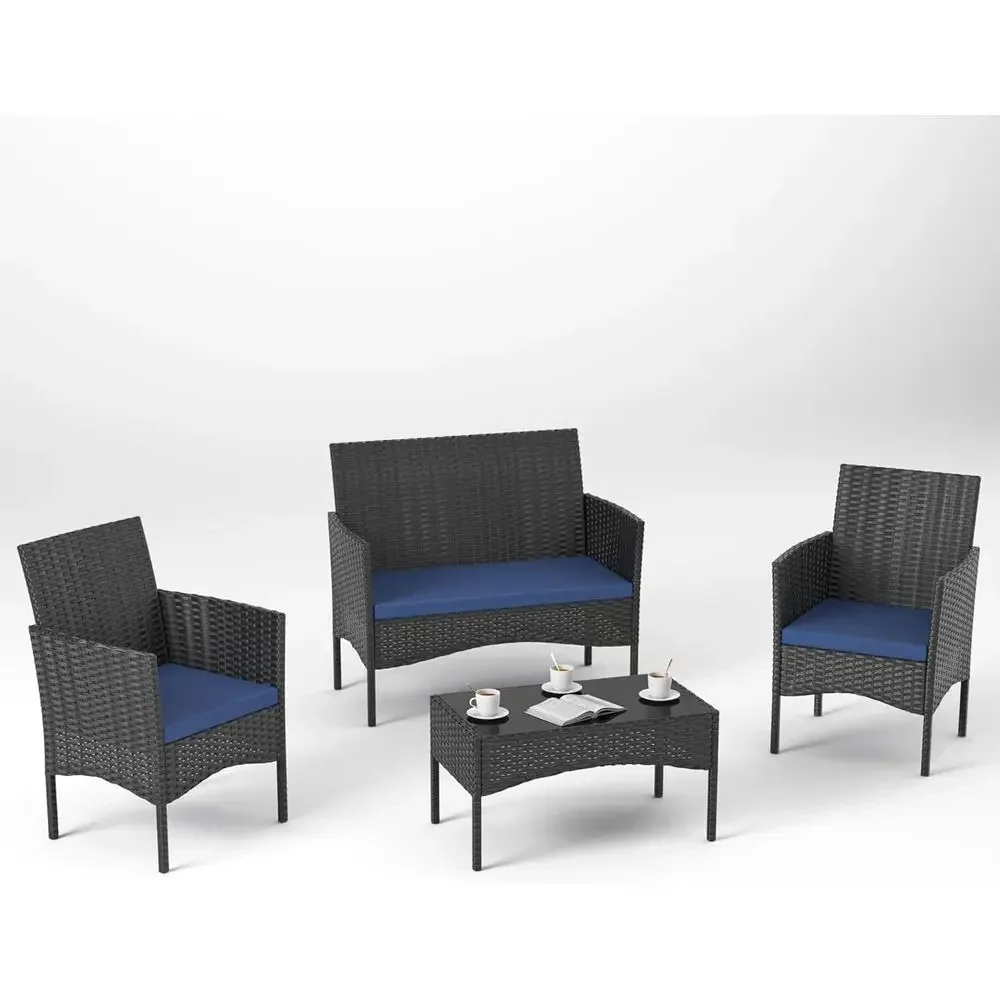 4-delige tuinmeubelset: rieten - Outdoor Furniture Loveseat recensie en prijs