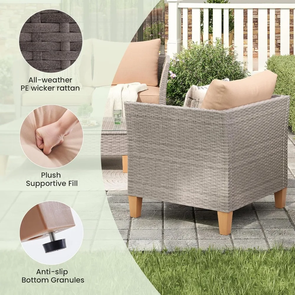 5-delige terrasmeubilairset, t - Outdoor Furniture Loveseat recensie en prijs