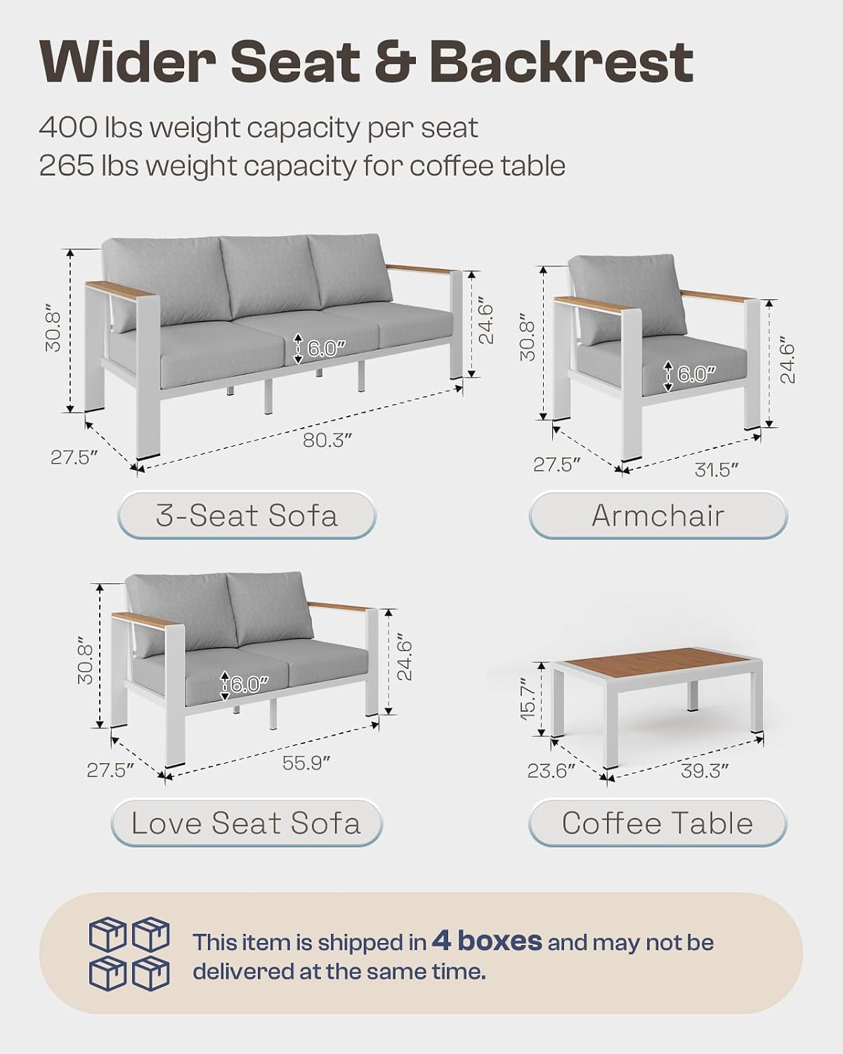Aluminium buitenbank, roestvri - Outdoor Furniture Loveseat recensie en prijs