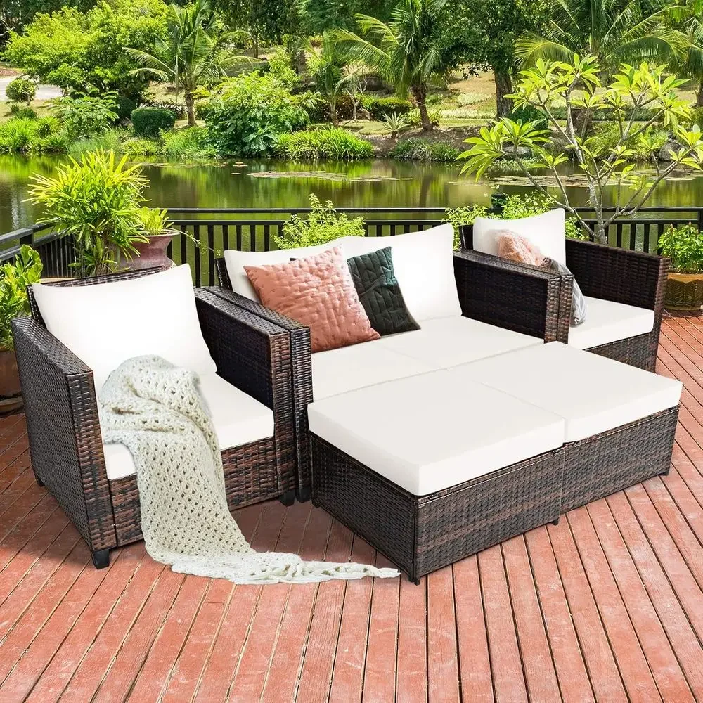 5-delige wicker tuinmeubelset  - Outdoor Furniture Loveseat recensie en prijs