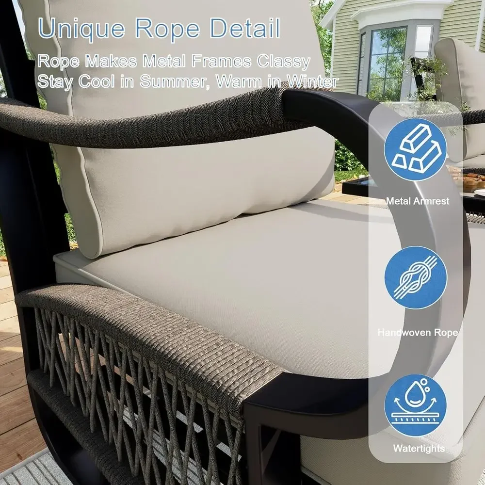 4-delige metalen tuinmeubelset - Outdoor Furniture Loveseat recensie en prijs